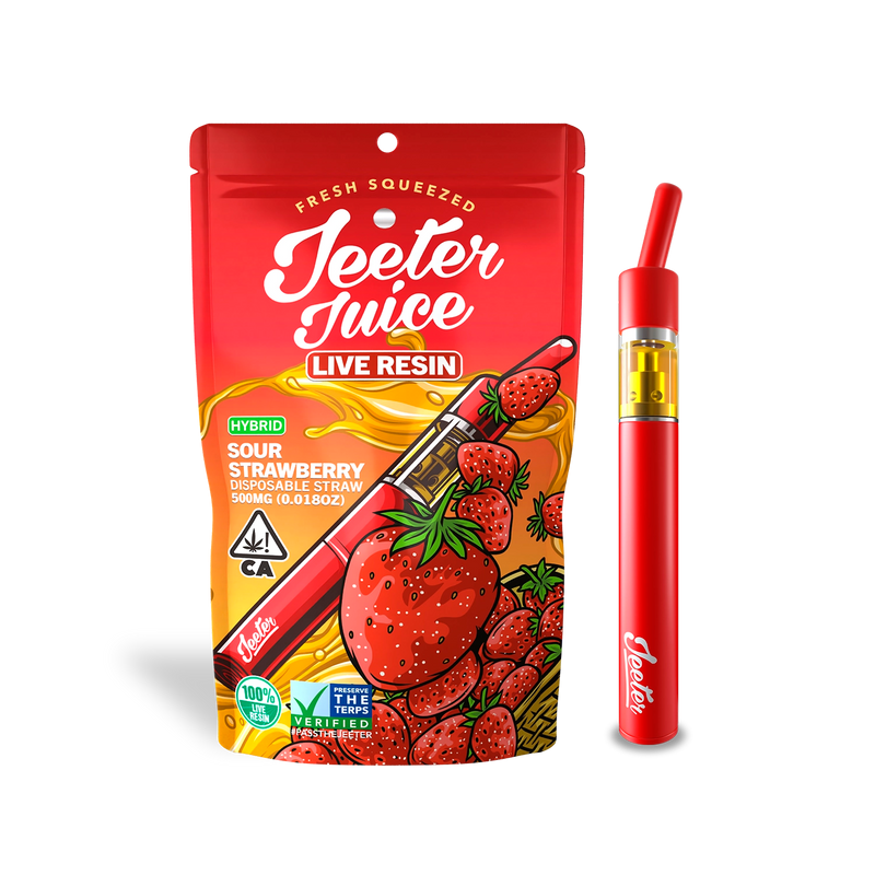 Caneta THC Jeeter Juice Sour Strawberry | Híbrido | 91,3%
