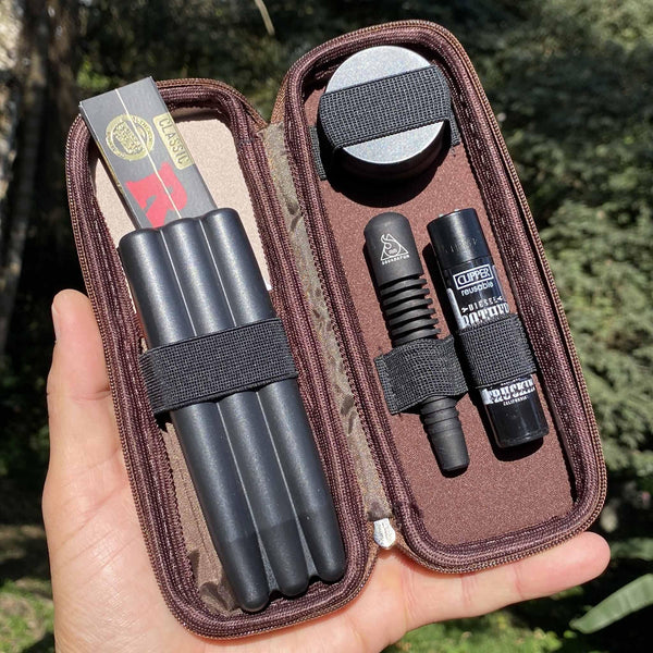 Kit Raw Classic – Case Puff Slim bege