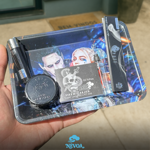 Kit Mad Love – Bandeja de metal Arlequina e Coringa
