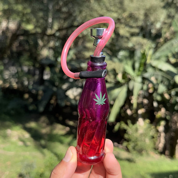 Bong de vidro garrafa – rosa