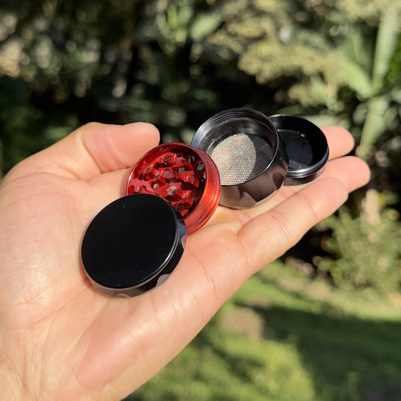 Dichavador de metal Tambor vermelho 4 partes – 40mm