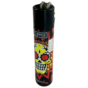 Isqueiro Clipper grande – Mexican skull Orange