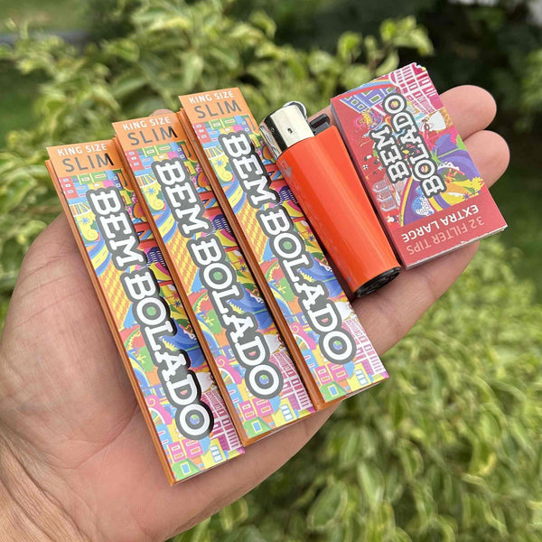 Combo de Abastecimento Bem Bolado – 3 Sedas + 1 Isqueiro + 1 Piteira de papel