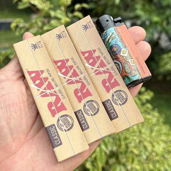 Combo Abastecimento – 3 Sedas Raw Classic + Isqueiro G-Rollz
