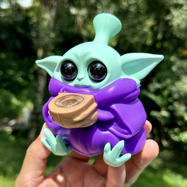 Bong de silicone Yoda Flor – Roxo