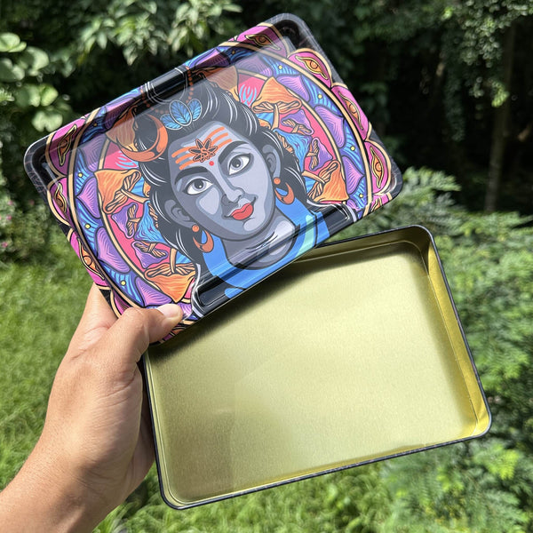 Lata de armazenamento tampa bandeja Sadhu III
