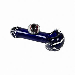 Kit Pipe de Vidro Caveira - Azul