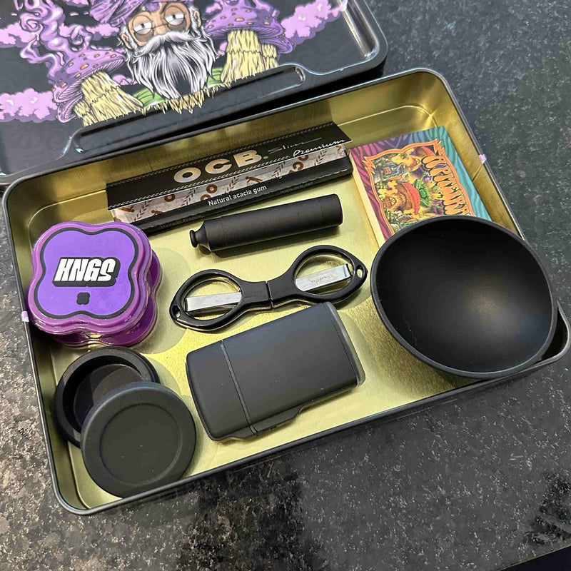 Kit Purple Mushroom – Bandeja Sadhu com tampa