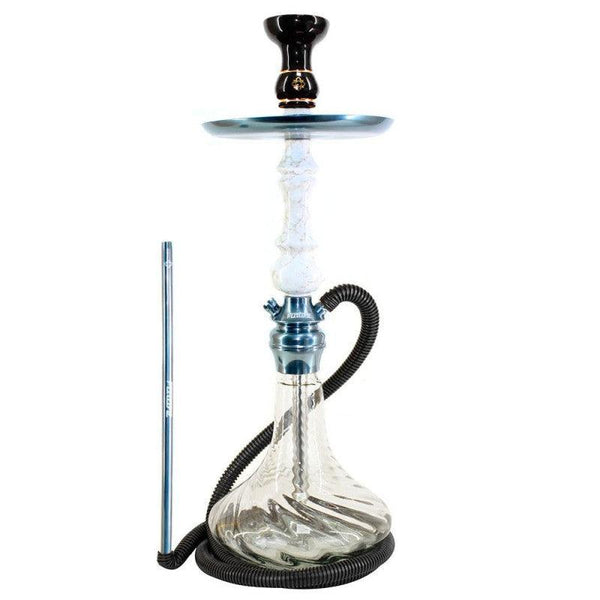 Narguile Amazon Future Marmorizado Metal Onix Vaso Transparente Rigado