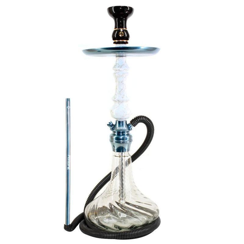 Narguile Amazon Future Marmorizado Metal Onix Vaso Transparente Rigado
