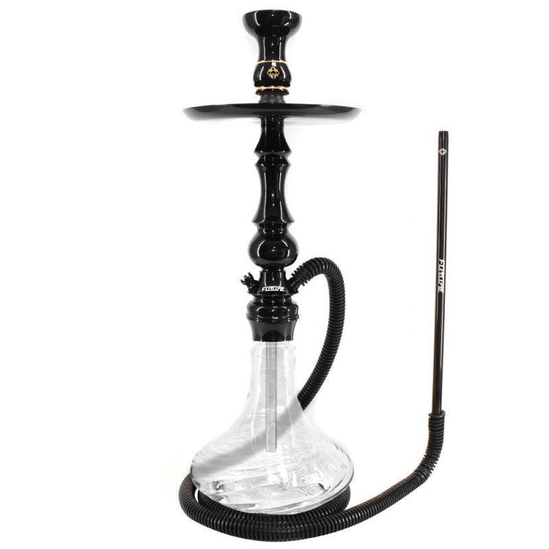 Narguile Amazon Future Preto Metal Preto Vaso Transparente Rigado