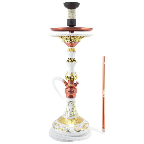 Narguile Amazon Future Série Ouro Edição Limitada Ouro 24k Metal Rose Madeira Branca