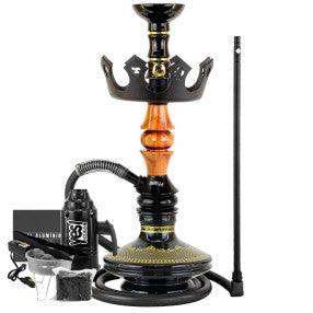 Narguile Marajah Umbrella Nano Branco Metal Dourado Vaso Brisas Prato Coroa Pequeno Rosh Alusi Take Gold Completo