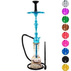 Narguile Marajah Umbrella Nano Branco Metal Dourado Vaso Brisas Prato Coroa Pequeno Rosh Alusi Take Gold Completo