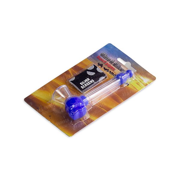 Kit Pipe de Vidro Caveira - Azul