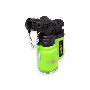 Isqueiro Maçarico Firestar Curvado (1 Chama) - Verde