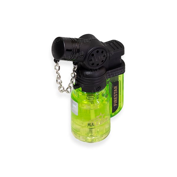 Isqueiro Maçarico Firestar Curvado (1 Chama) - Verde